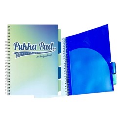 Kołozeszyt PUKKA PAD A4 w kratkę przekładki 100 kartek BLUE morski