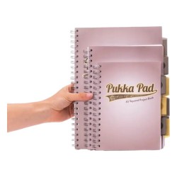 Kołozeszyt PUKKA PAD B5 w kratkę przekładki 100 kartek GREY szary
