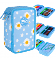 Piórnik z wyposażeniem szkolny trzykomorowy CoolPack dla dziewczynki Jumper 3 DAISY SUN