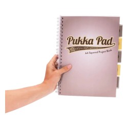 Kołozeszyt PUKKA PAD A4 w kratkę przekładki 100 kartek GREY szary