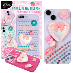 Naklejki na telefon ozdobne dekoracyjne dla dziewczynki KIDEA SWEET zestaw