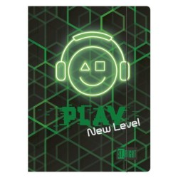 Teczka szkolna A4 z gumką GAMER PLAY NEW LEVEL gra St. Right dla chłopca