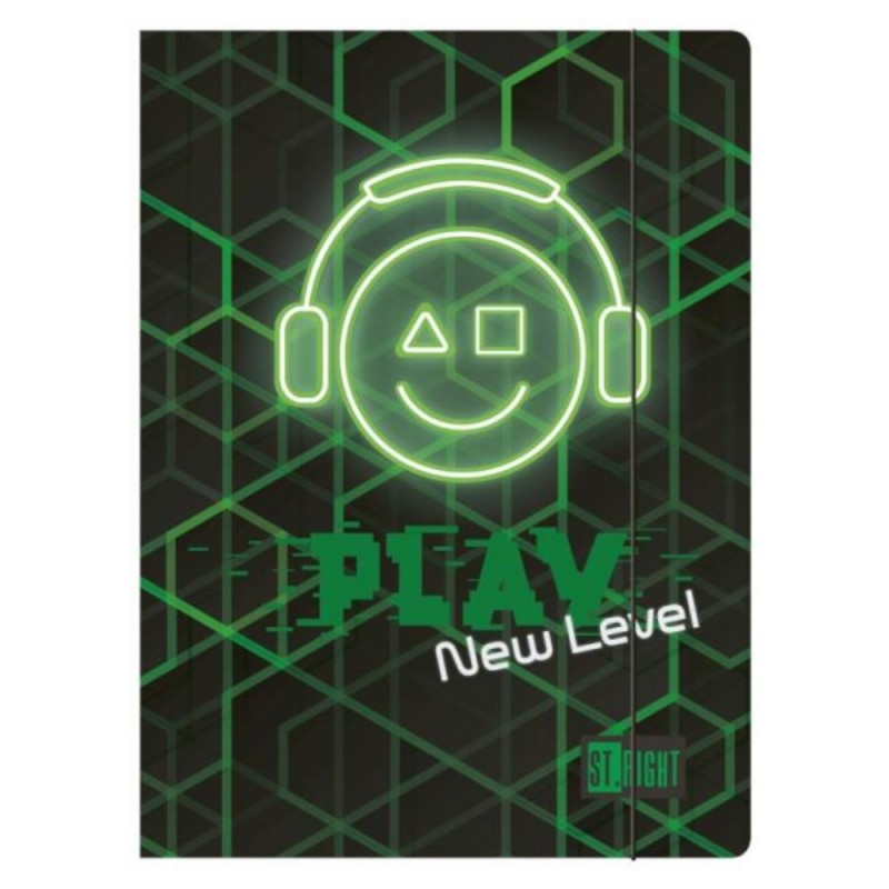 Teczka szkolna A4 z gumką GAMER PLAY NEW LEVEL gra St. Right dla chłopca