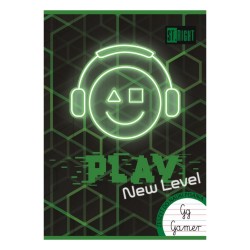 Zeszyt do nauki pisania chłopięcy A4 32 kartki trzylinia kolorowa PIXELE/PLAY NEW LEVEL Unipap MIX