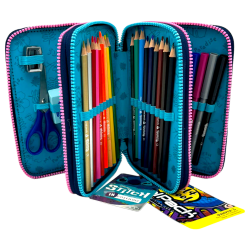 STITCH Piórnik z wyposażeniem szkolny trzykomorowy CoolPack dla dziewczynki Jumper 3