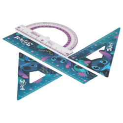 STITCH zestaw geometryczny linijka ekierka ZESTAW dla dzieci szkolny