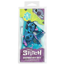 STITCH zestaw geometryczny linijka ekierka ZESTAW dla dzieci szkolny