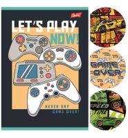 Zeszyt szkolny A4 TRZYLINIA kolorowa 32 kartki chłopięcy UniPap - GAMER SAMOCHODY