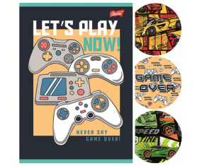 Zeszyt szkolny A4 TRZYLINIA kolorowa 32 kartki chłopięcy UniPap - GAMER SAMOCHODY