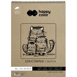 Szkicownik na spirali Młody Artysta, A3, 40 ark, 80/90g, Happy Color