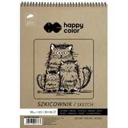 Szkicownik na spirali Młody Artysta, A5, 60 ark, 80/90g, Happy Color