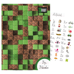 Zeszyt do nauki pisania chłopięcy A4 32 kartki trzylinia kolorowa PIXELE/PLAY NEW LEVEL Unipap MIX