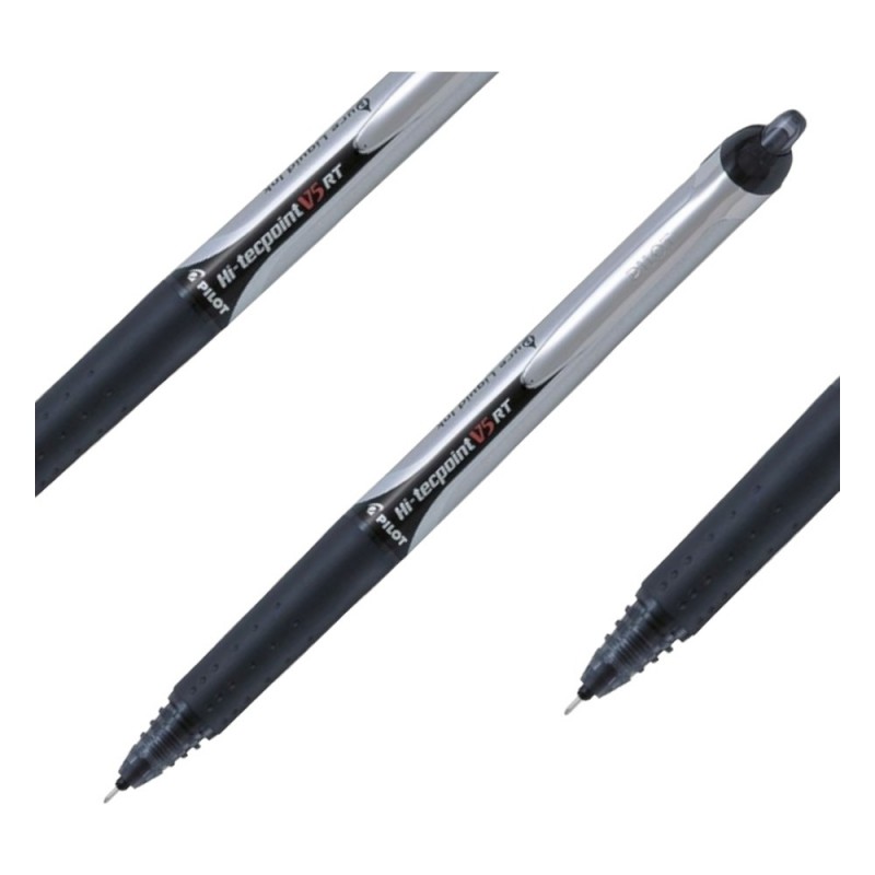 Pilot cienkopis kulkowy Hi-tecpoint V5 RT CZARNY długopis automatyczny 0,25mm