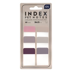 Zakładki indeksujące foliowe szerokie 6 kolorów PET NUDE Interdruk 66 sztuk