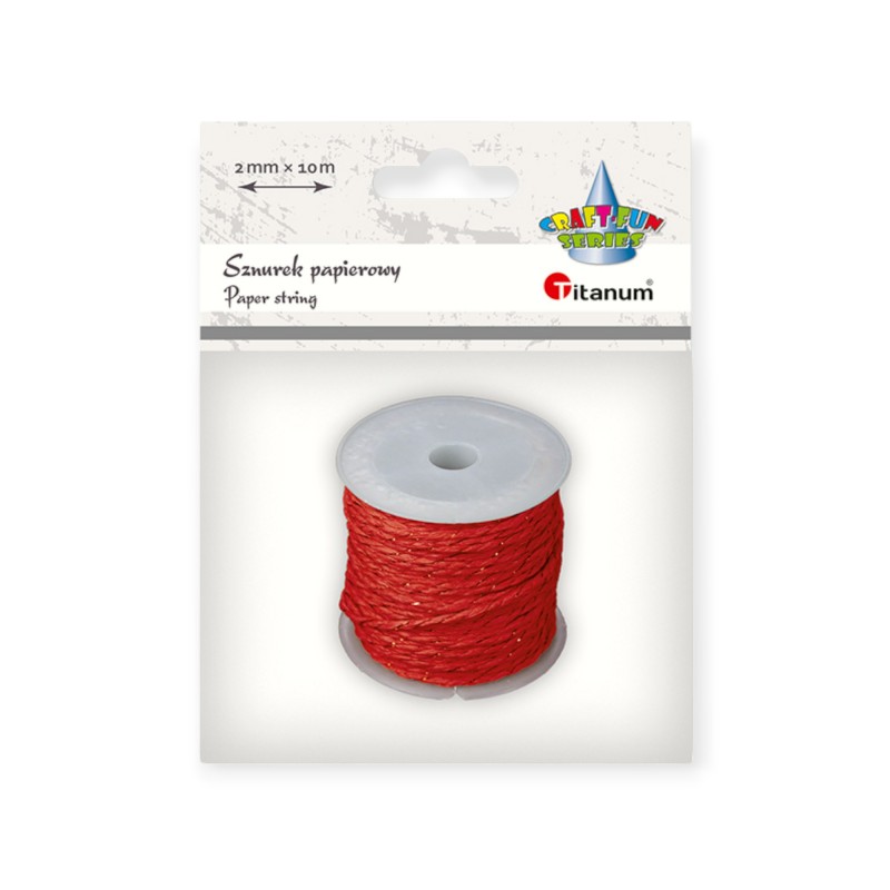 SZNUREK PAPIEROWY 2MM 10M CZERWONO-ZŁOTY TITANUM