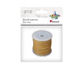 SZNUREK PAPIEROWY DEKORACYJNY BRĄZOWO-ZŁOTY 2MM 10M TITANUM