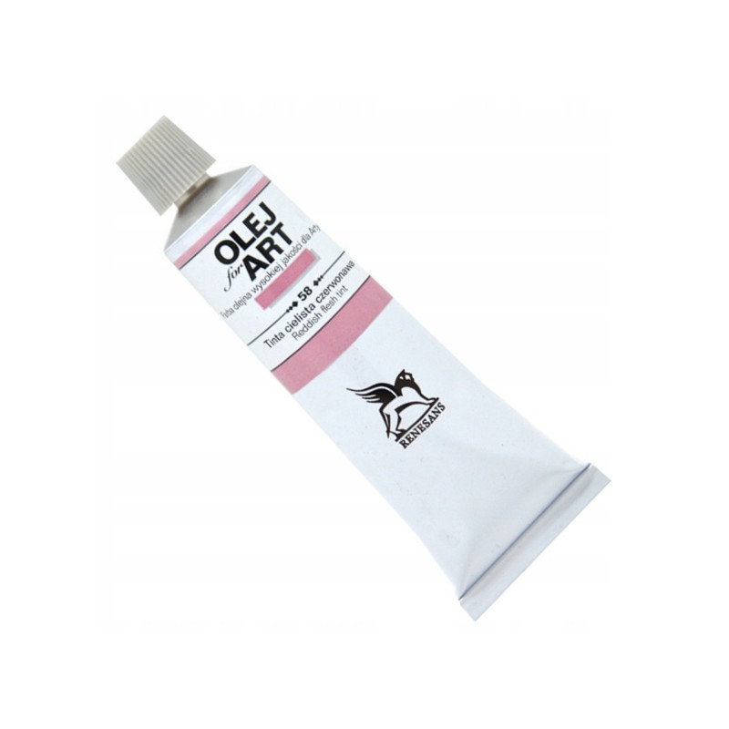 Farba olejna 60ml, tinta cielista czerwona, Renesans, NR 58