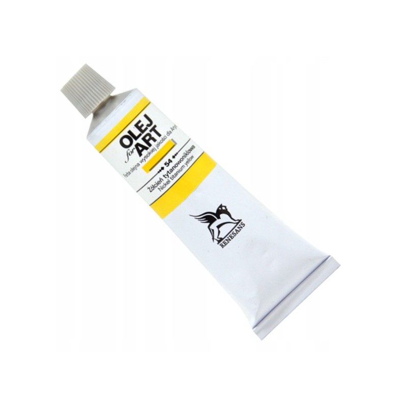 Farba olejna 60ml, żółcień tytanowoniklowa, Renesans, NR 54