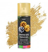 SPRAY BROKATOWY DEKORACYJNY ZŁOTY DO OZDÓB ŚWIĄTECZNYCH
