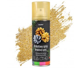 SPRAY BROKATOWY DEKORACYJNY ZŁOTY DO OZDÓB ŚWIĄTECZNYCH