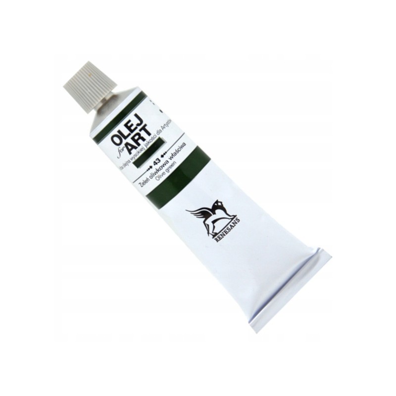 Farba olejna 60ml, zieleń oliwna, Renesans, NR 43
