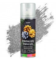 BROKATOWY SPRAY DEKORACYJNY SREBRNY DO OZDÓB ŚWIĄTECZNYCH