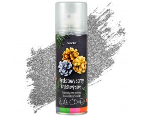 BROKATOWY SPRAY DEKORACYJNY SREBRNY DO OZDÓB ŚWIĄTECZNYCH