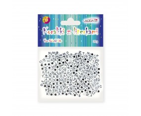 Koraliki plastikowe z literkami 25g Aliga