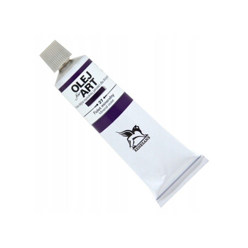 Farba olejna 60ml, fiolet mineralny, Renesans, NR 27
