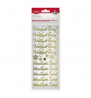 NAKLEJKI DO SCRAPBOOKING NA KARTKI WESOŁYCH ŚWIĄT ZŁOTE