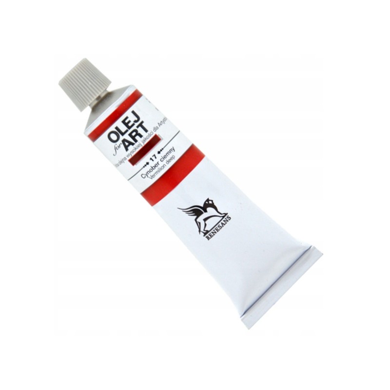Farba olejna 60ml, cynober ciemny, Renesans, NR 17