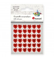 Kryształki samoprzylepne serca 10x10mm 36 szt. – Dekoracje Walentynkowe