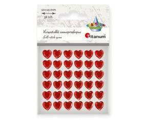 Kryształki samoprzylepne serca 10x10mm 36 szt. – Dekoracje Walentynkowe