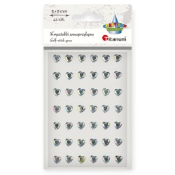 Kryształki samoprzylepne serca 8x8mm 42 szt. – Dekoracje Walentynkowe DIY