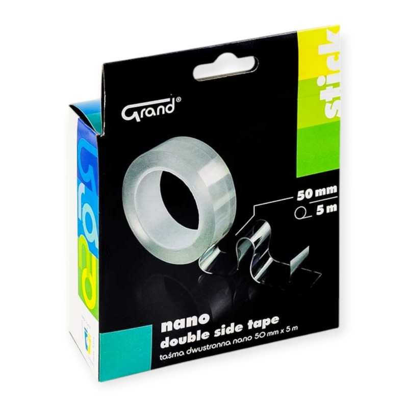 TAŚMA DWUSTRONNA PRZEŹROCZYSTA KLEJĄCA NANO 50MMX5MX1MM GRAND