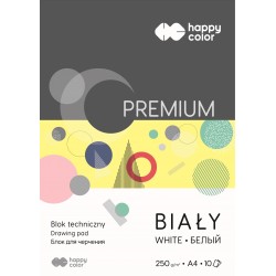 Blok techniczny A4 250G biały  Happy Color