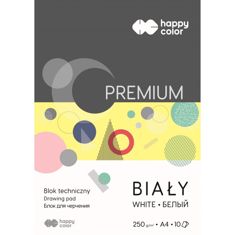 Blok techniczny A4 250G biały  Happy Color