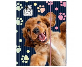 TECZKA SZKOLNA z GUMKĄ A4 CLEO I FRANK PIESEK dla Dziewczynki