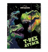 TECZKA SZKOLNA z GUMKĄ A4 DINOZAUR dla CHŁOPCA