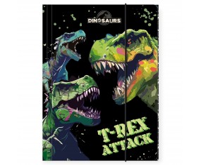 TECZKA SZKOLNA z GUMKĄ A4 DINOZAUR dla CHŁOPCA