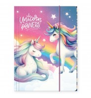 TECZKA SZKOLNA z GUMKĄ A4 Jednorożec dla DZIEWCZYNKI