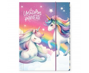 TECZKA SZKOLNA z GUMKĄ A4 Jednorożec dla DZIEWCZYNKI