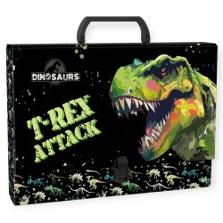 TECZKA twarda z rączką dla dzieci A4 5 cm DINOZAUR T-REX Derform