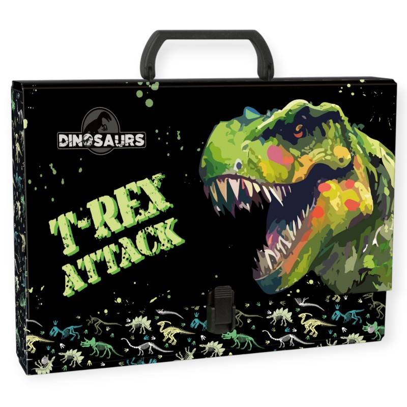 TECZKA twarda z rączką dla dzieci A4 5 cm DINOZAUR T-REX Derform