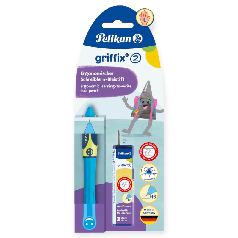 OŁÓWEK AUTOMATYCZNY Neon Fresh Blue Pelikan GRIFFIX leworęczny nauka pisania
