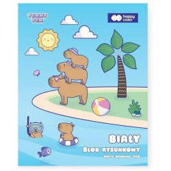 Blok rysunkowy szkolny A4/20K Yummy Yum biały HAPPY COLOR KAPIBARA