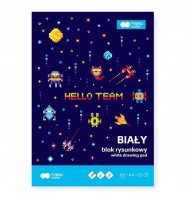 Blok rysunkowy szklony A4/20K Pixi Planet biały HAPPY COLOR