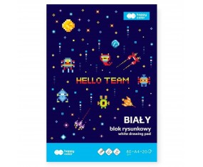 Blok rysunkowy szklony A4/20K Pixi Planet biały HAPPY COLOR