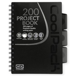 KOŁOZESZYT A5 PATIO CP BLACK 100 kartek czarny KRATKA z zakładkamiCoolpack