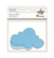 Zestaw dekoracji filcowych CHMURKI ozdobne 6 sztuk do scrapbookingu i rękodzieła